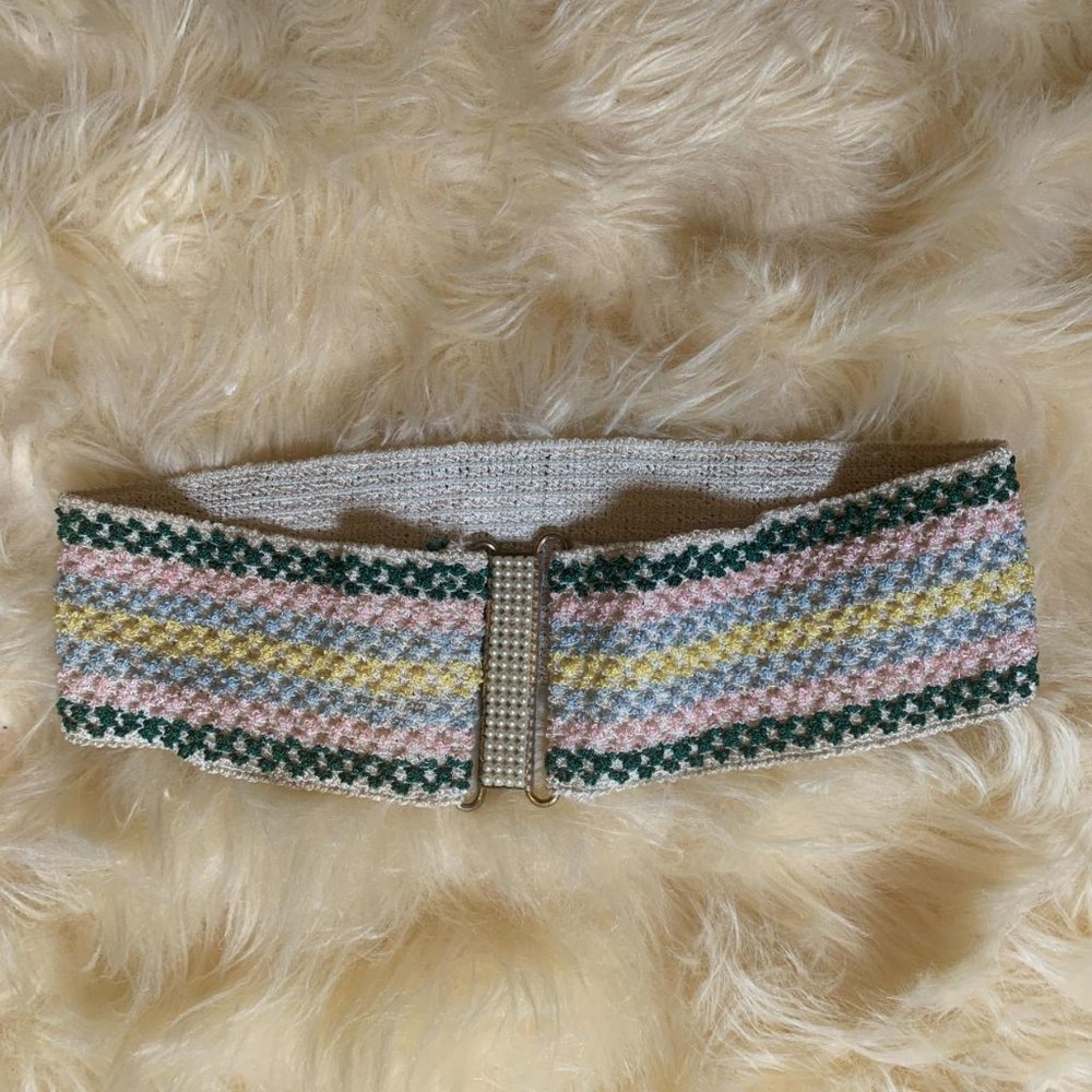 60s Elastic Pearl Pastel Belt